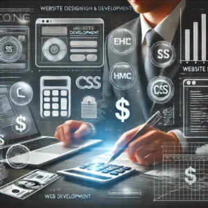 Cost breakdown chart for website design and development in 2025, showing price ranges for different site types.