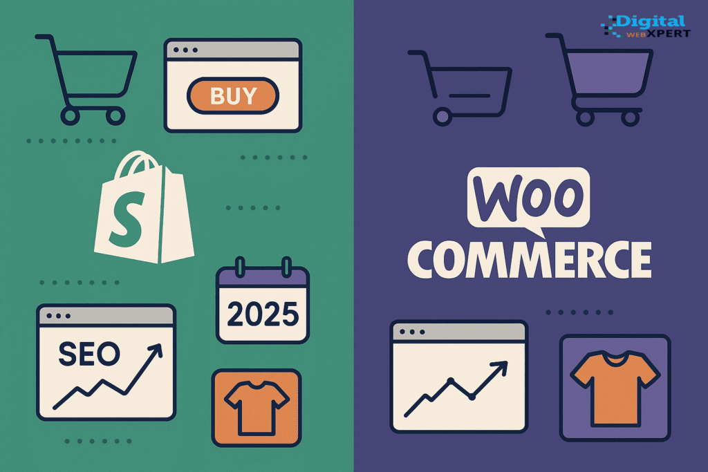 Shopify vs WooCommerce comparison for eCommerce sellers in 2025