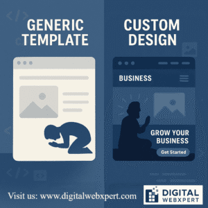 Comparison between a custom web solution and a template website
