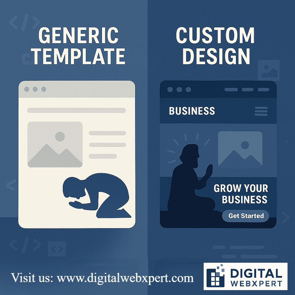 Comparison between a custom web solution and a template website