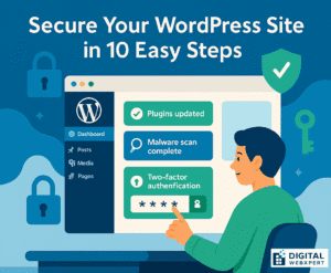 Secure Your WordPress Site in 10 Easy Steps infographic
