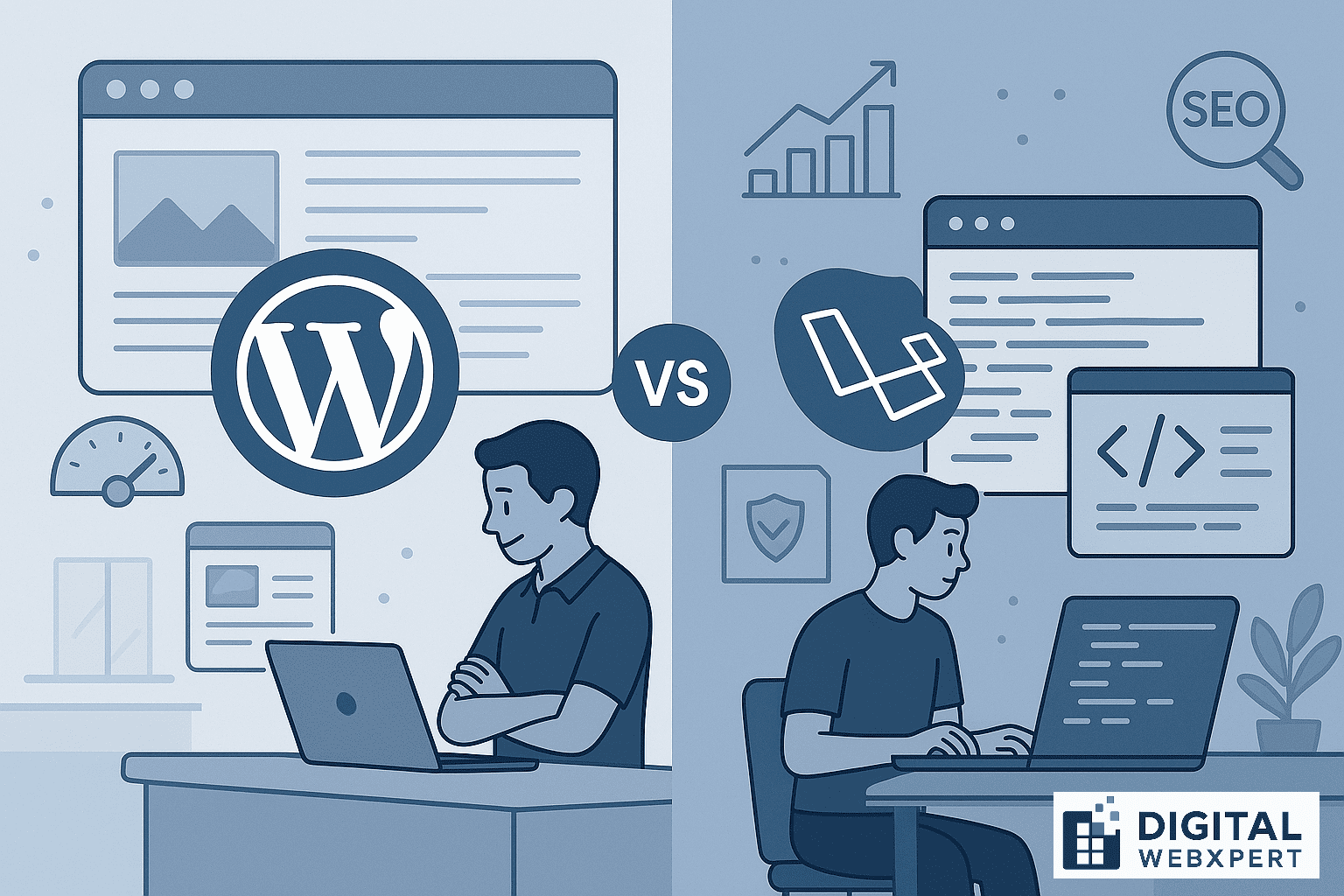 WordPress vs Laravel – Web Development Comparison 2025