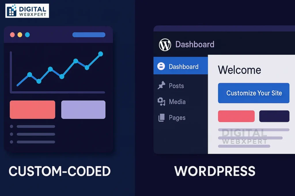Custom Web App vs WordPress business website comparison