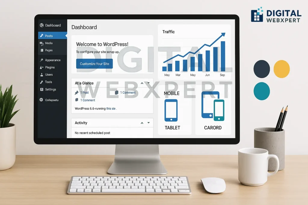 Modern WordPress business website dashboard for small businesses in 2025