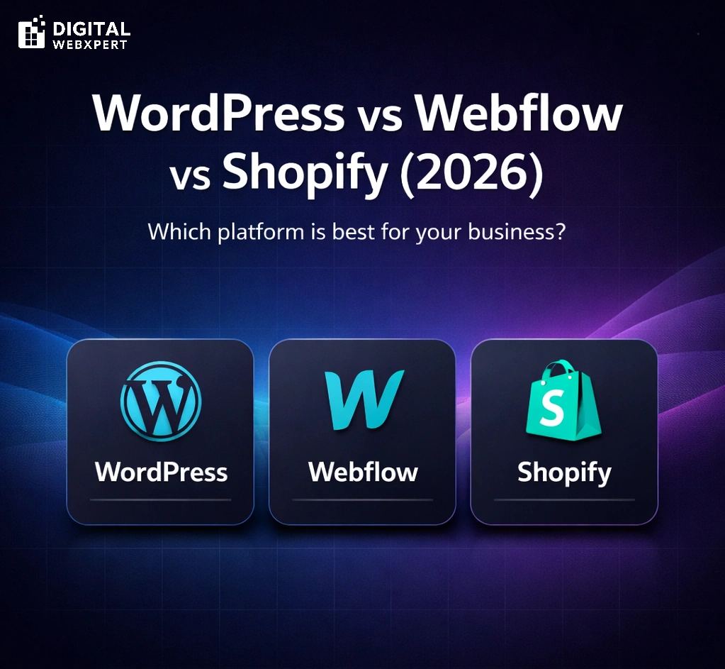 WordPress vs Webflow vs Shopify comparison guide 2026 – choose the best platform for your business