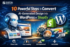 convert AI-generated design into WordPress or Shopify with a 10-step checklist